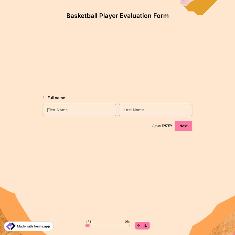 Basketball Player Evaluation Form