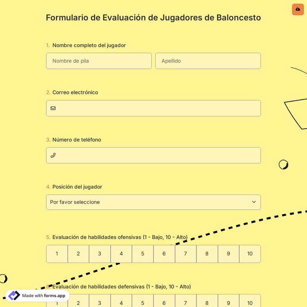 Formulario de Evaluación de Jugadores de Baloncesto