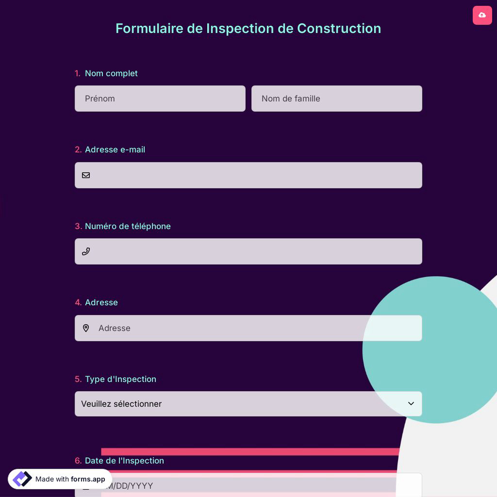 Formulaire de Inspection de Construction