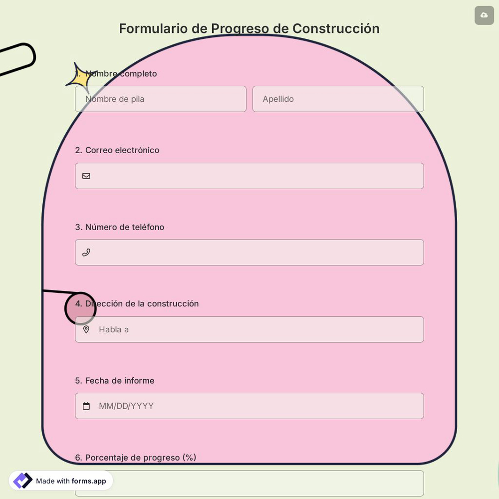 Formulario de Progreso de Construcción