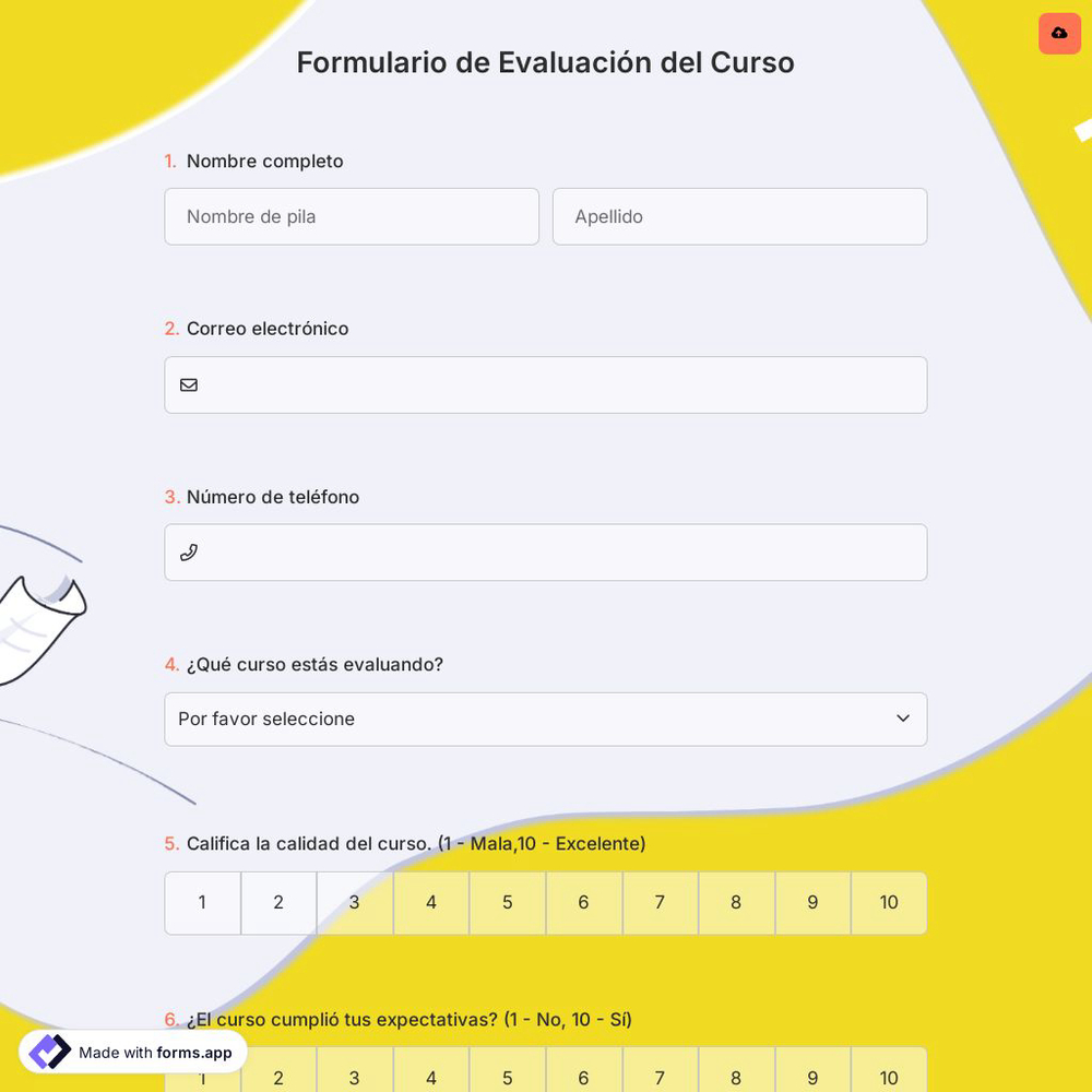 Formulario de Evaluación del Curso