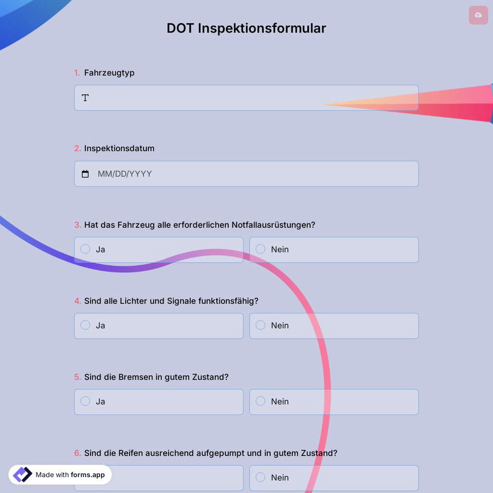 DOT Inspektionsformular