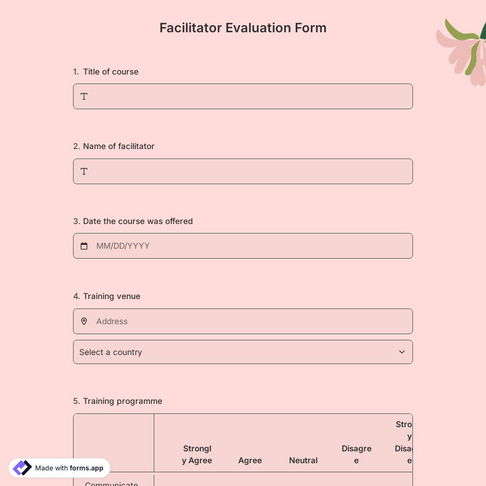 Facilitator Evaluation Form
