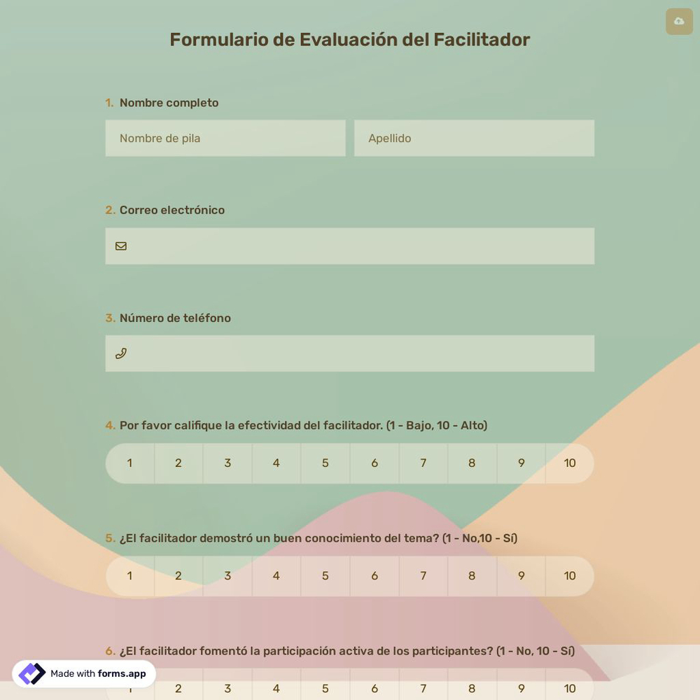 Formulario de Evaluación del Facilitador