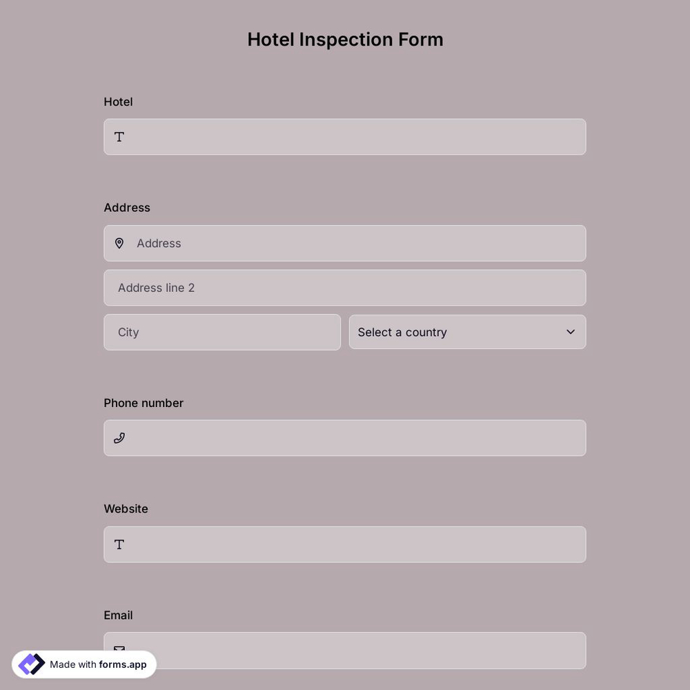 Hotel Inspection Form 