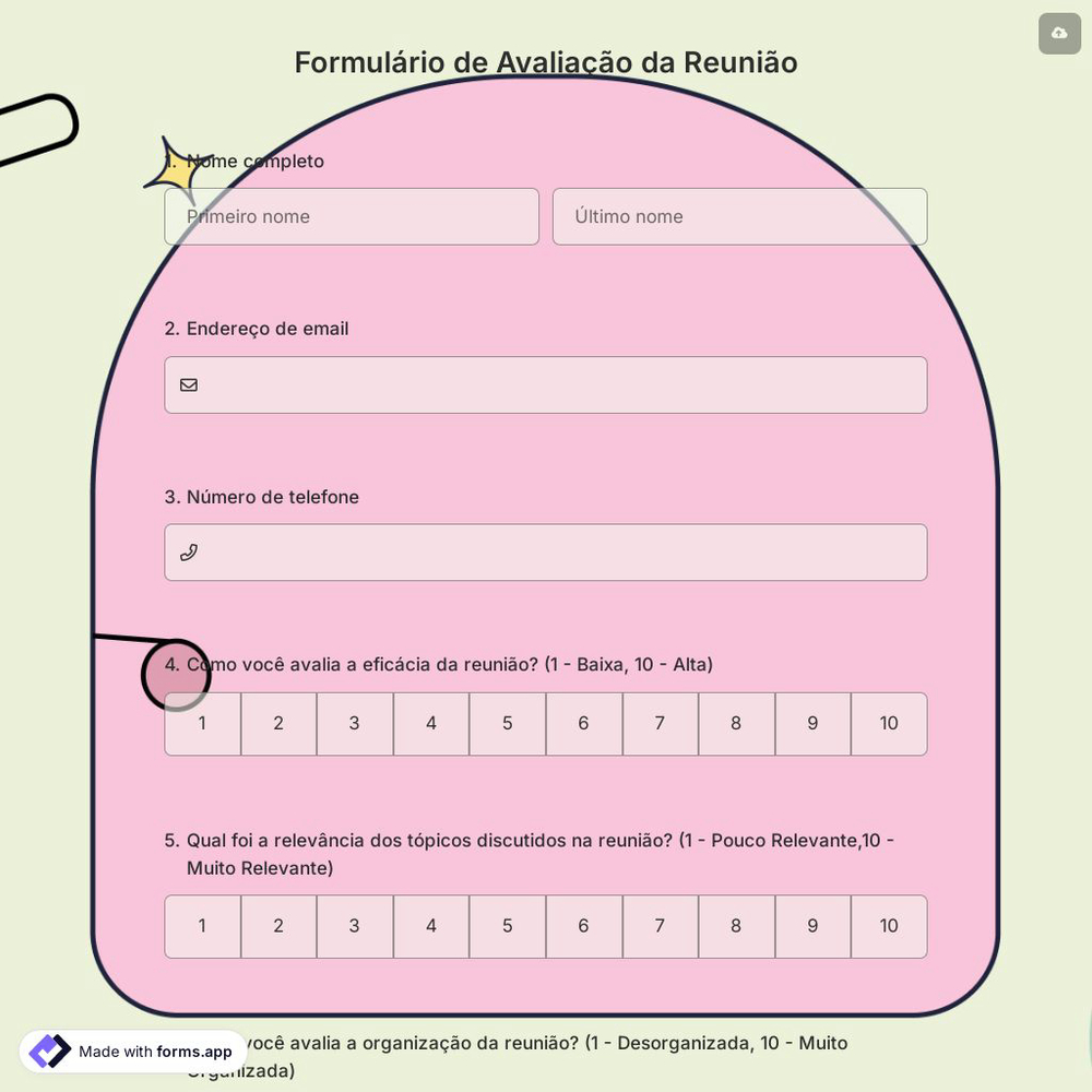 Formulário de Avaliação da Reunião
