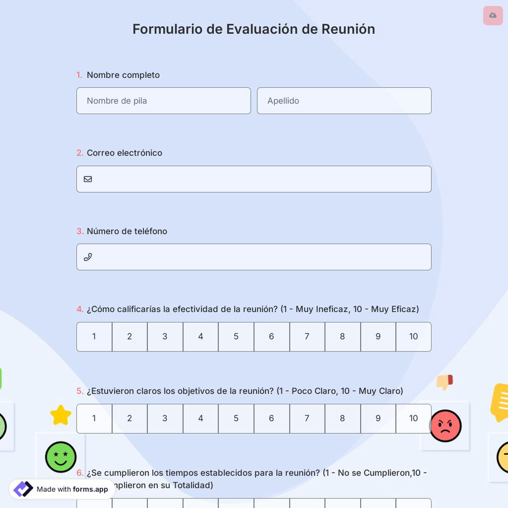 Formulario de Evaluación de Reunión
