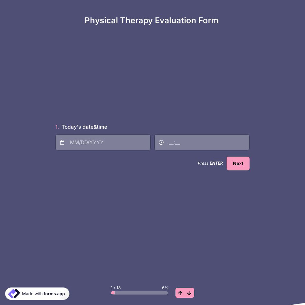 Physical Therapy Evaluation Form