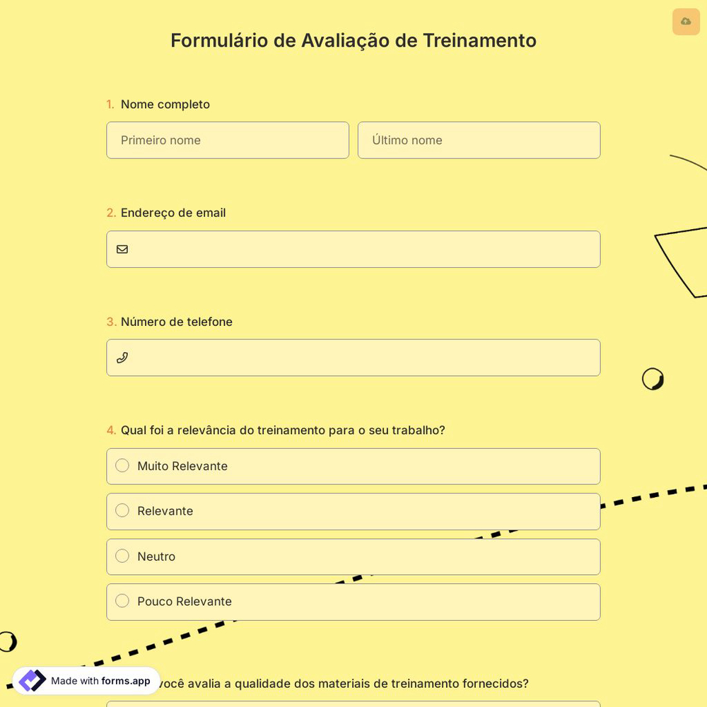 Formulário de Avaliação de Treinamento
