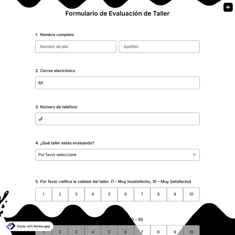Formulario de Evaluación de Taller
