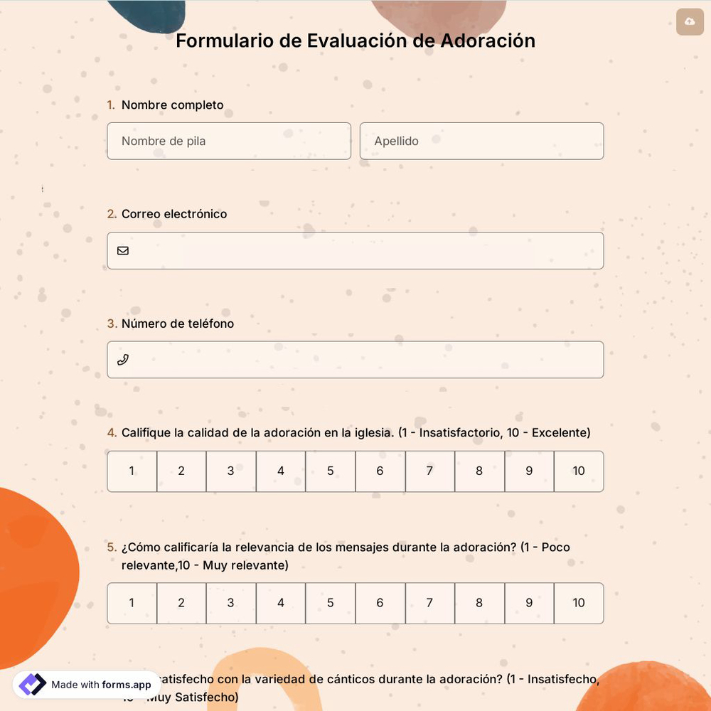 Formulario de Evaluación de Adoración