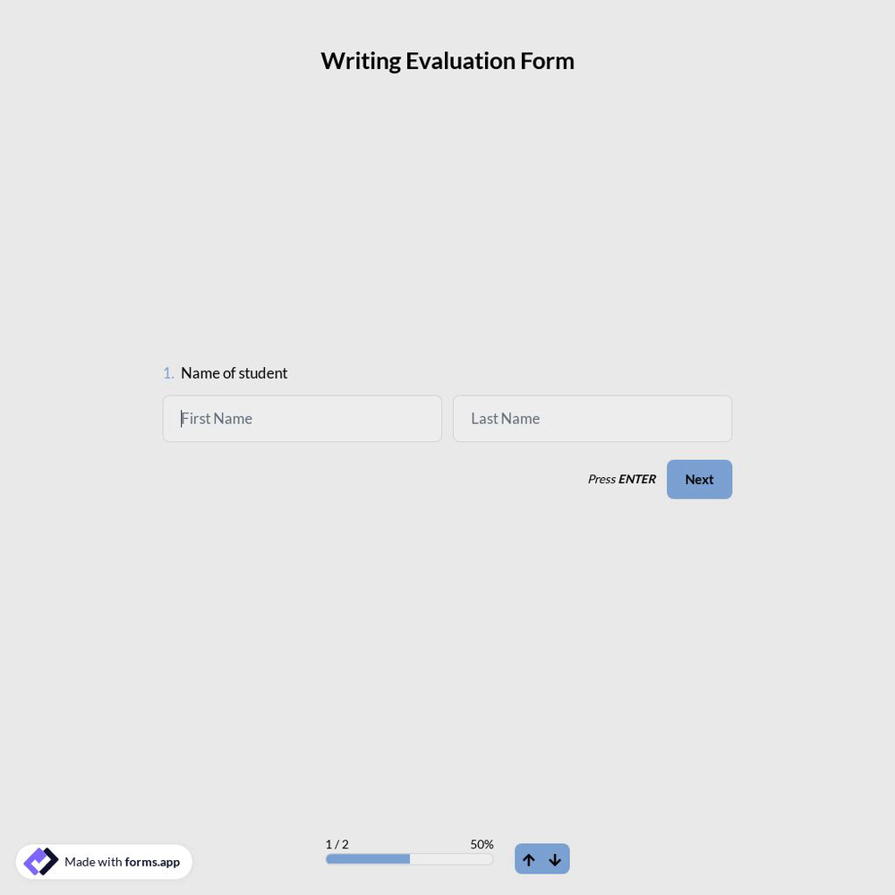Writing Evaluation Form
