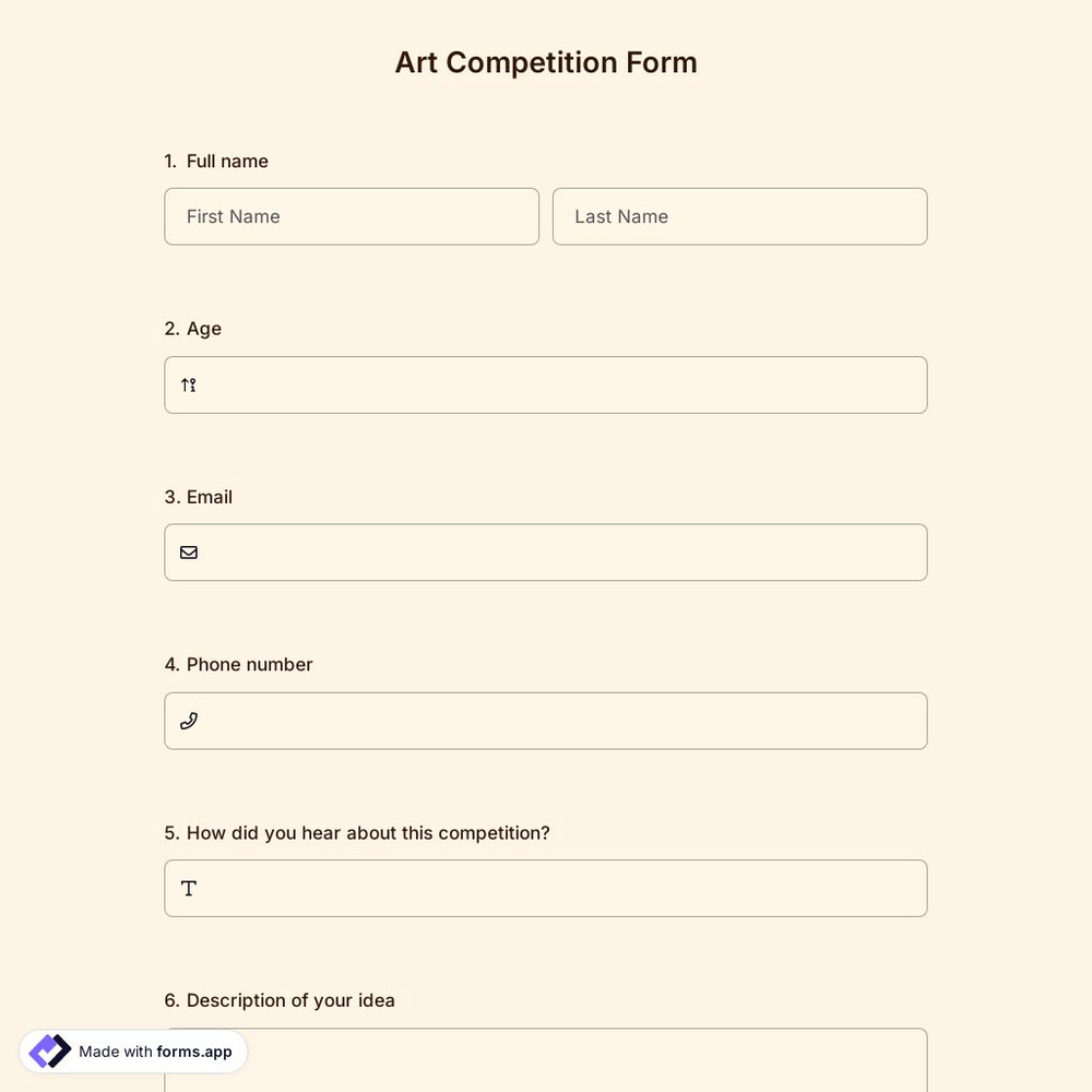 Art Competition Form
