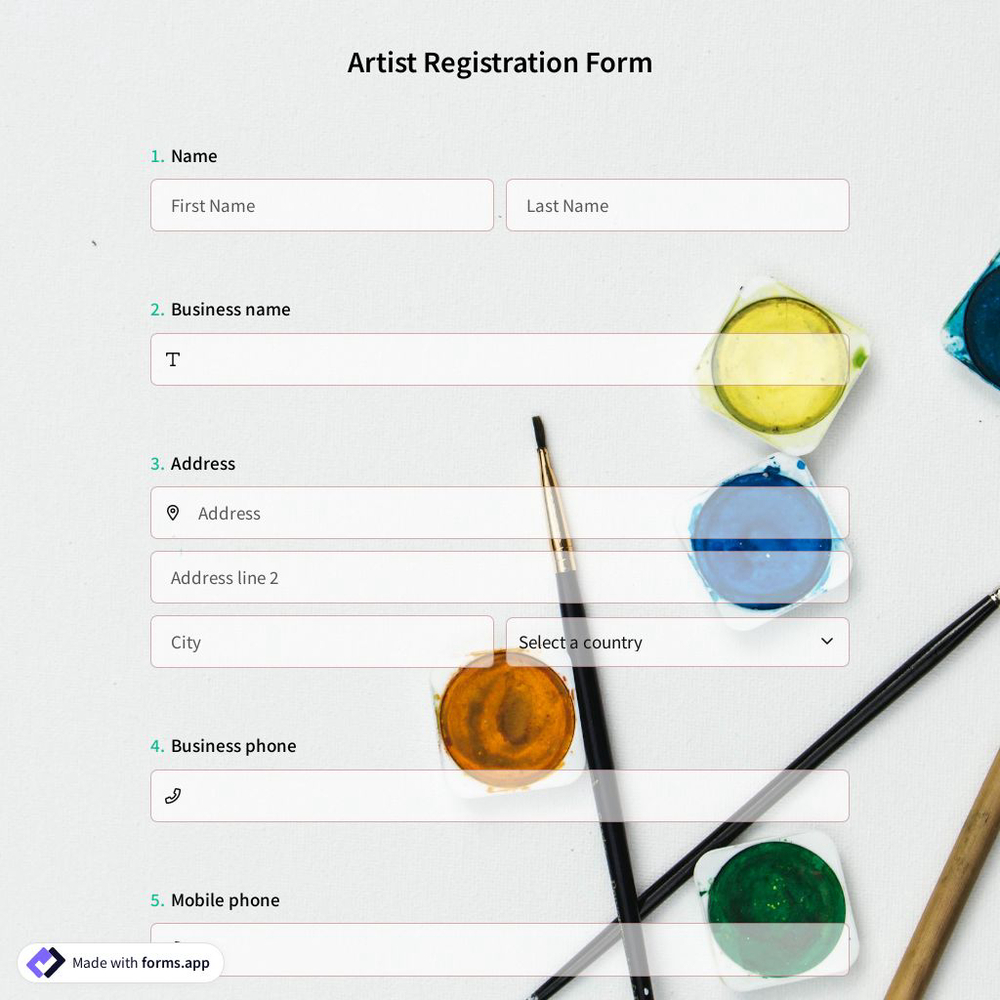 Artist Registration Form