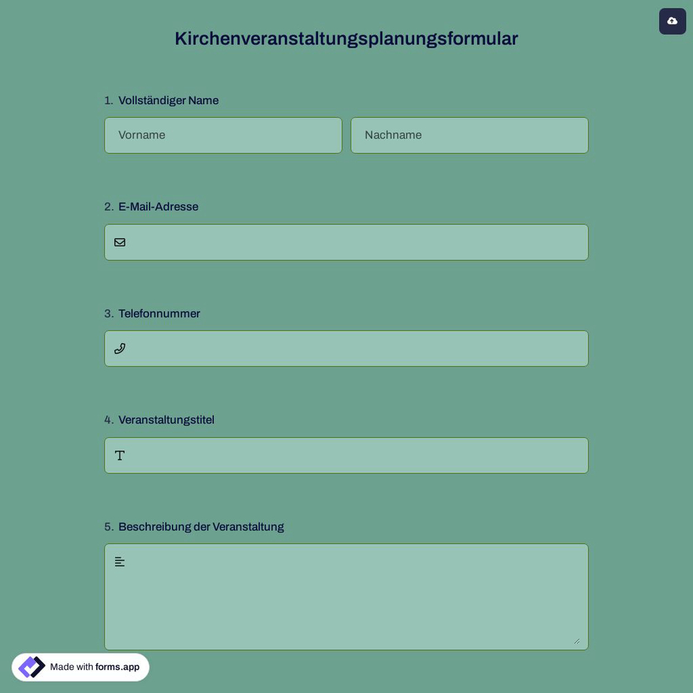 Kirchenveranstaltungsplanungsformular