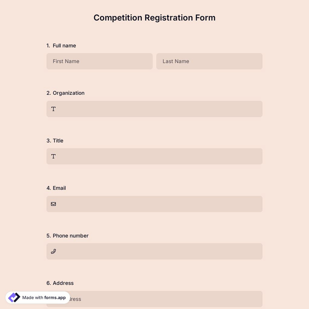 Competition Registration Form 