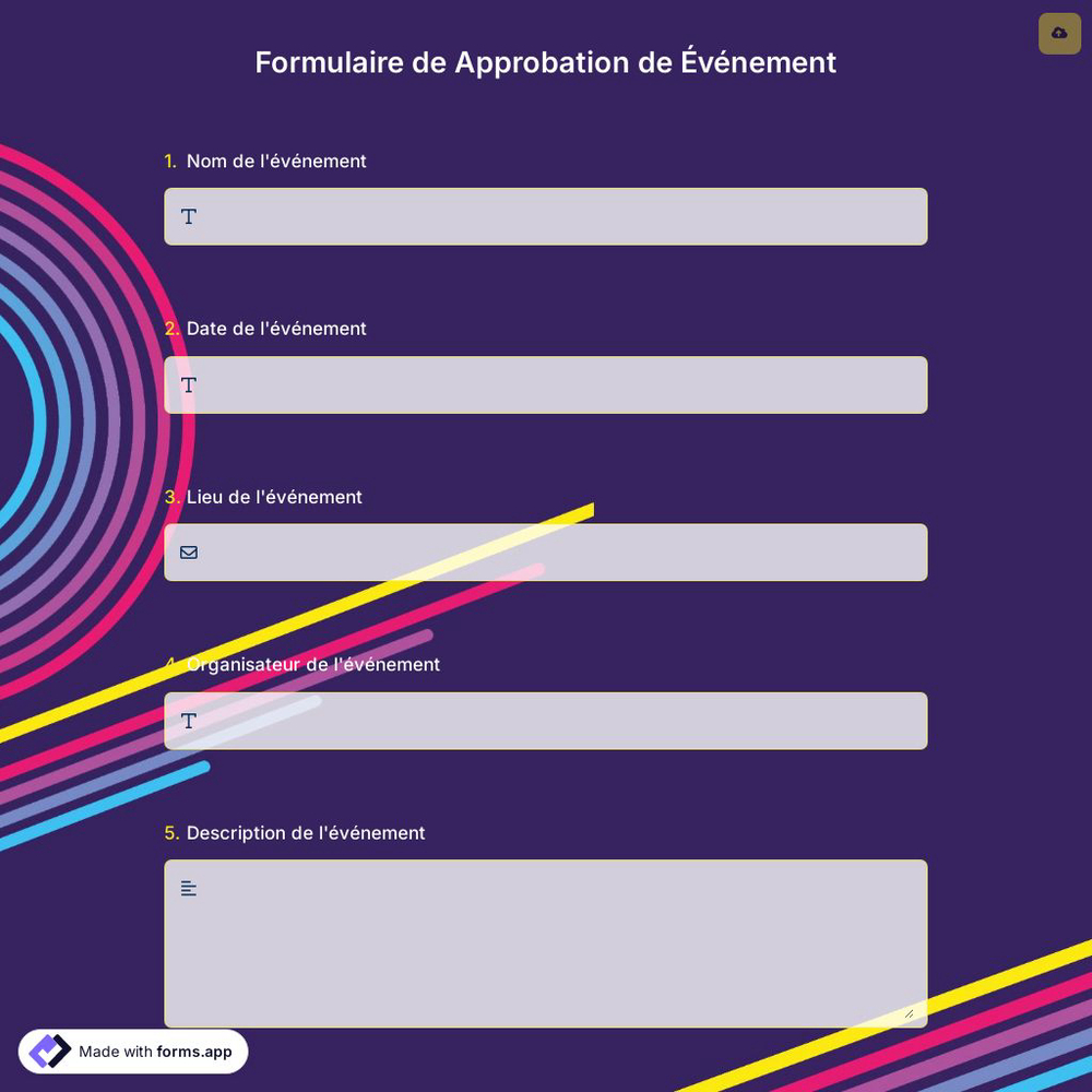 Formulaire de Approbation de Événement