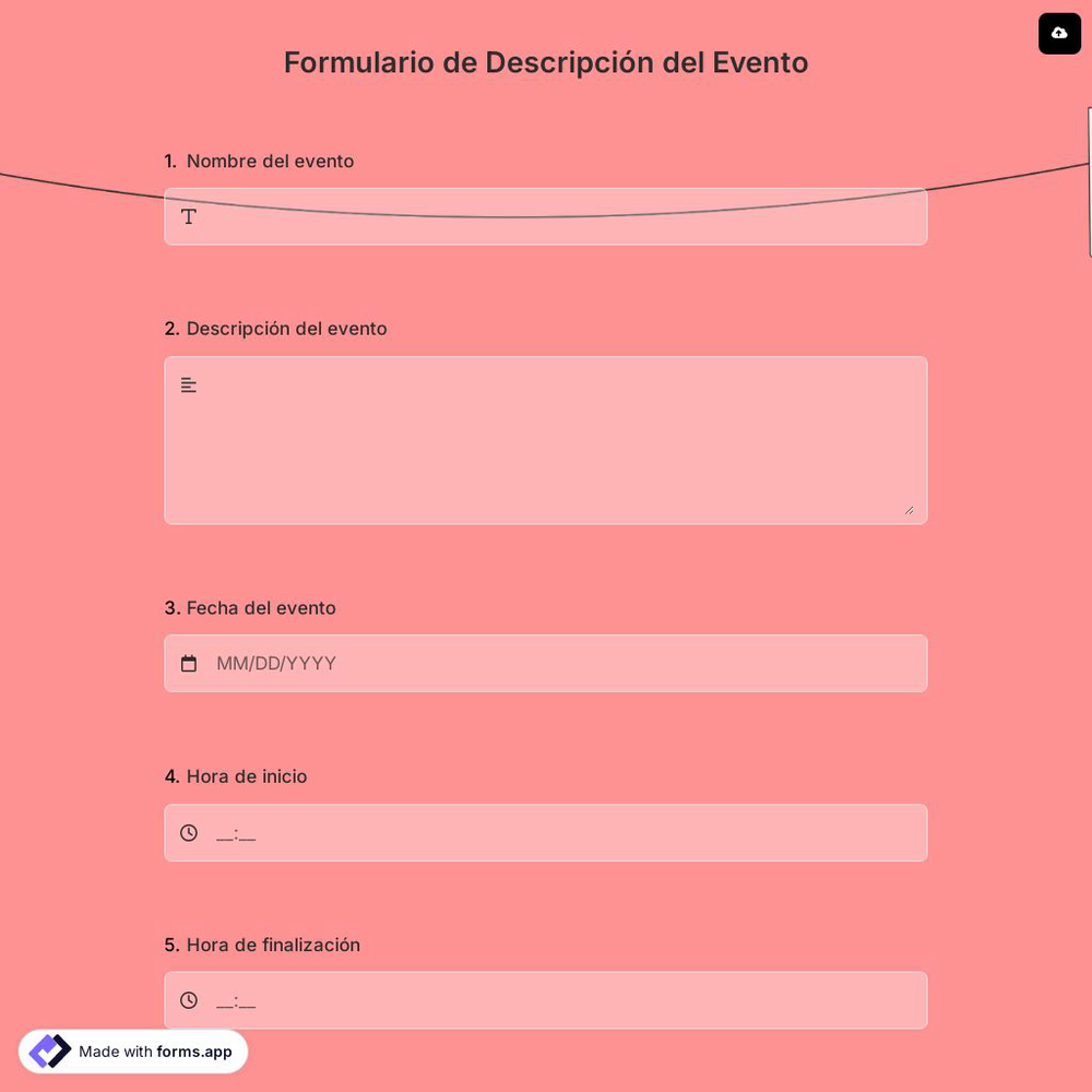 Formulario de Descripción del Evento