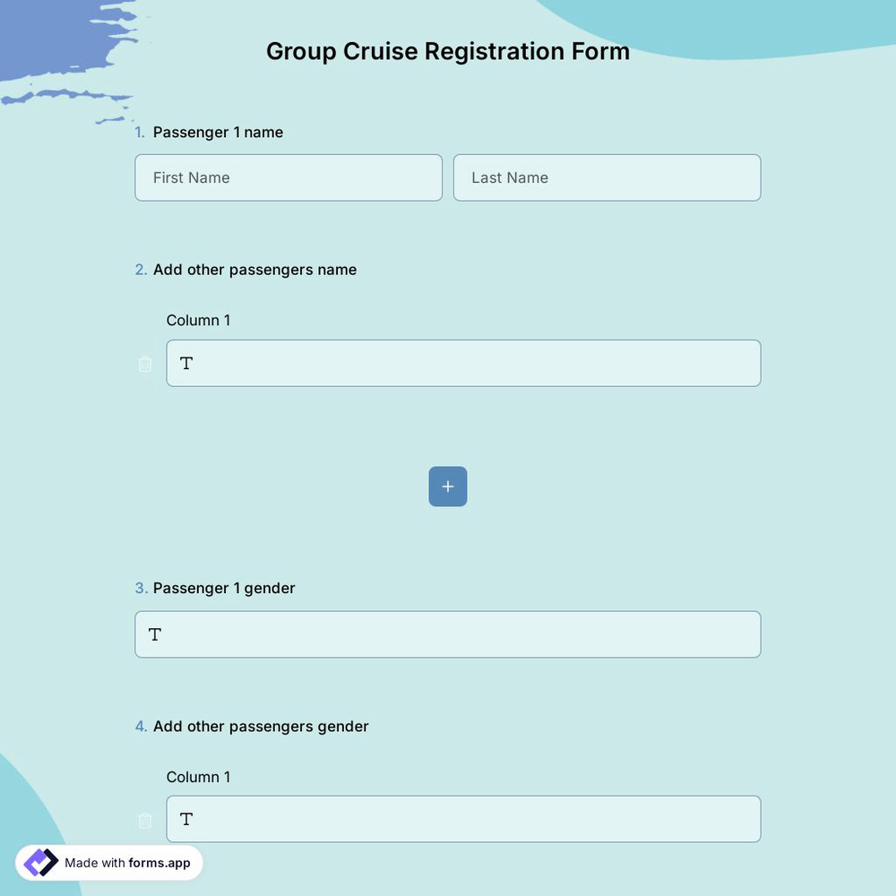 Group Cruise Registration Form