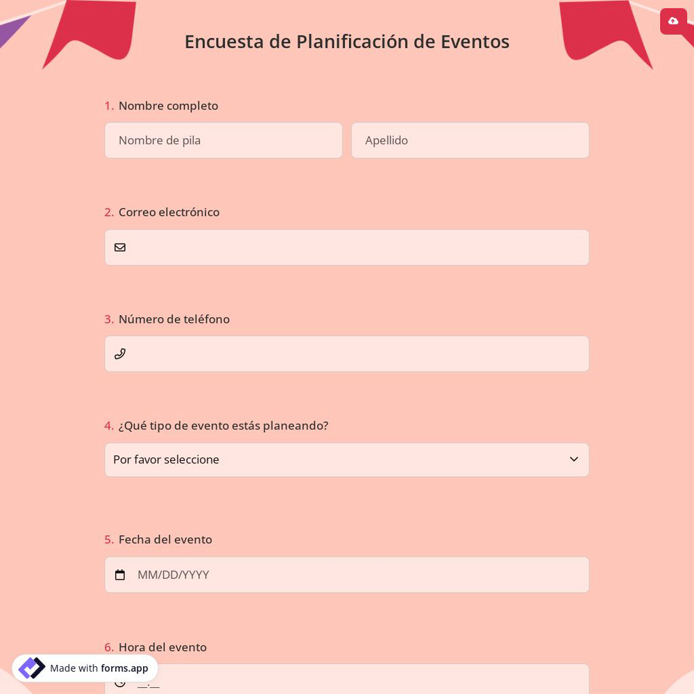 Encuesta de Planificación de Eventos