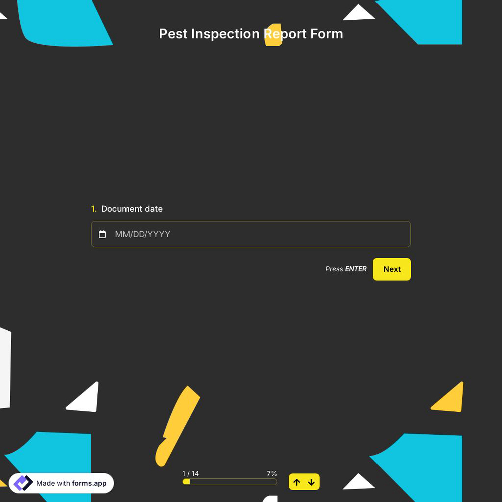 Pest Inspection Report Form