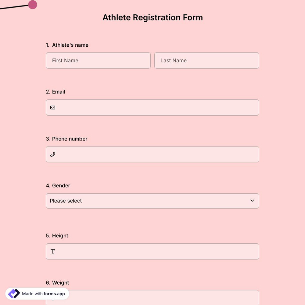 Athlete Registration Form