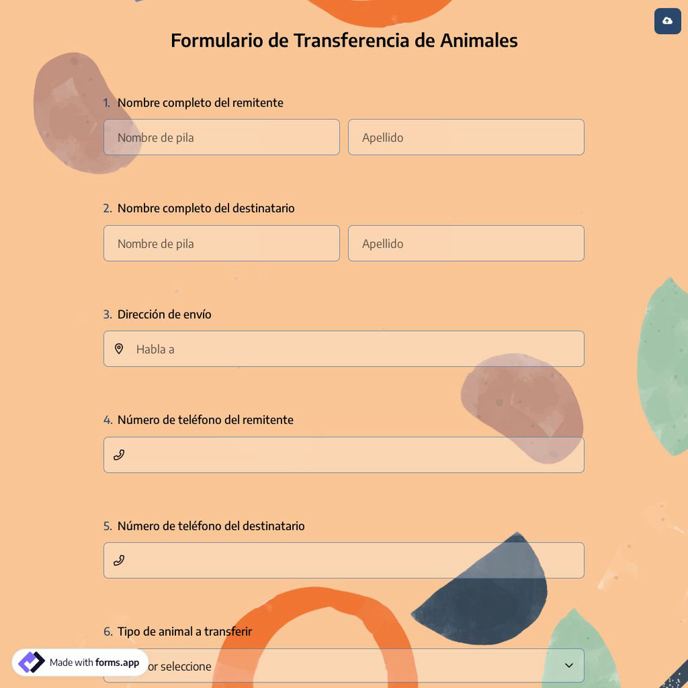 Formulario de Transferencia de Animales