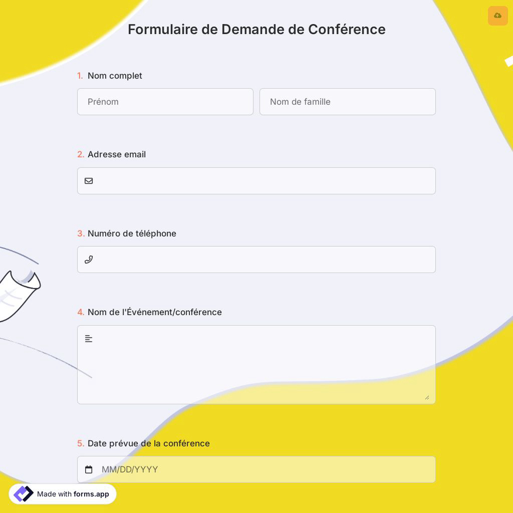Formulaire de Demande de Conférence