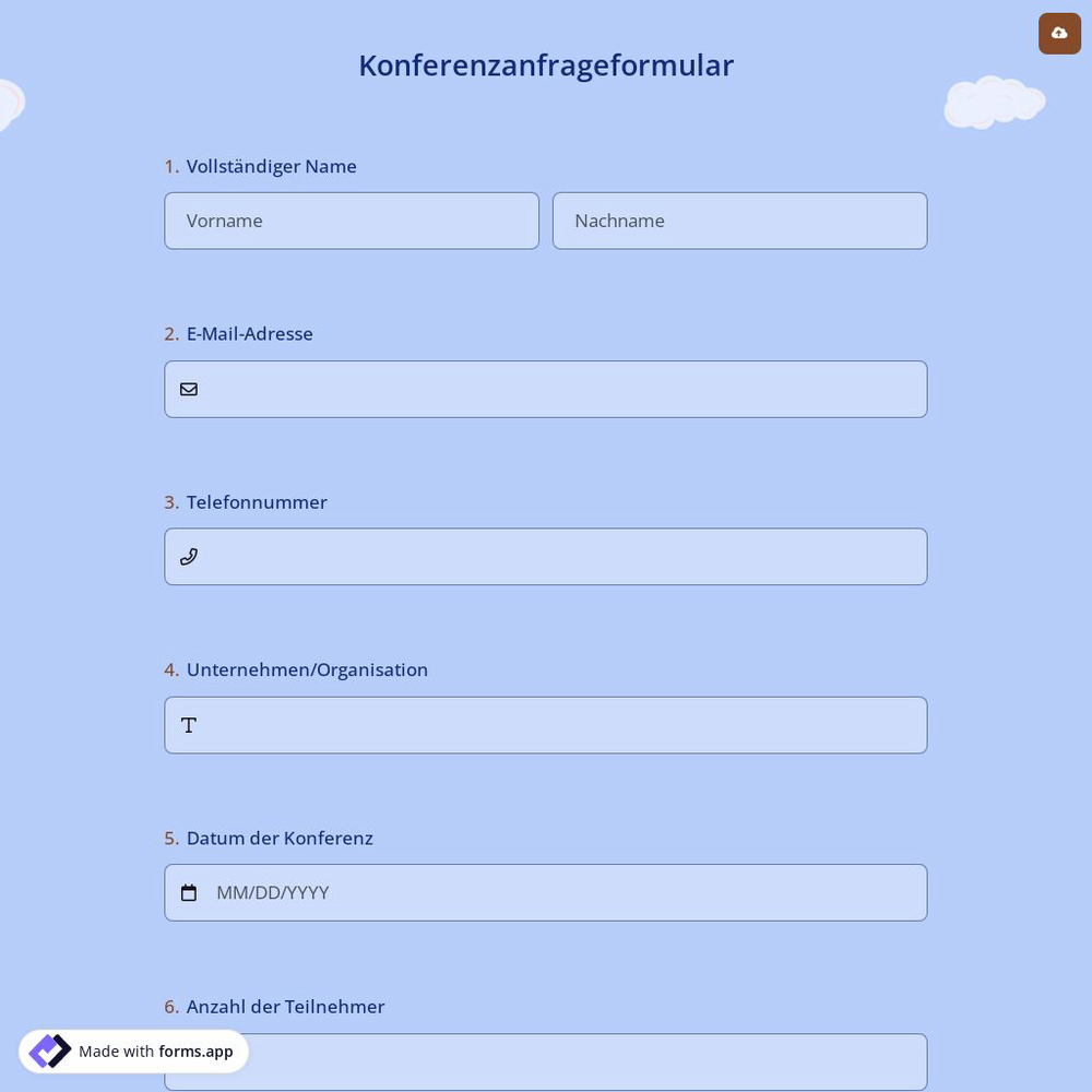 Konferenzanfrageformular