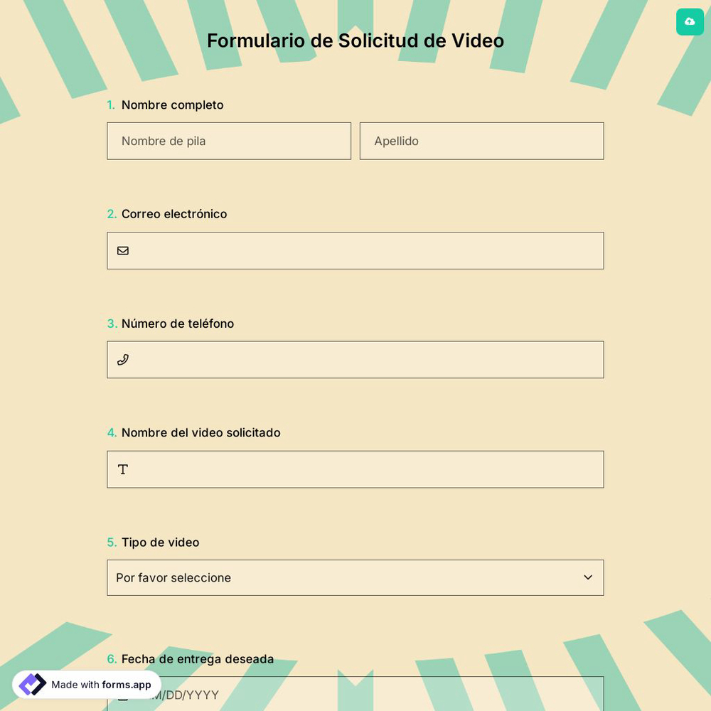 Formulario de Solicitud de Video