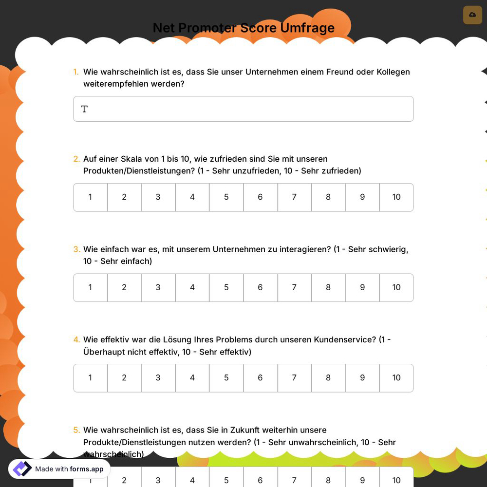 Net Promoter Score Umfrage