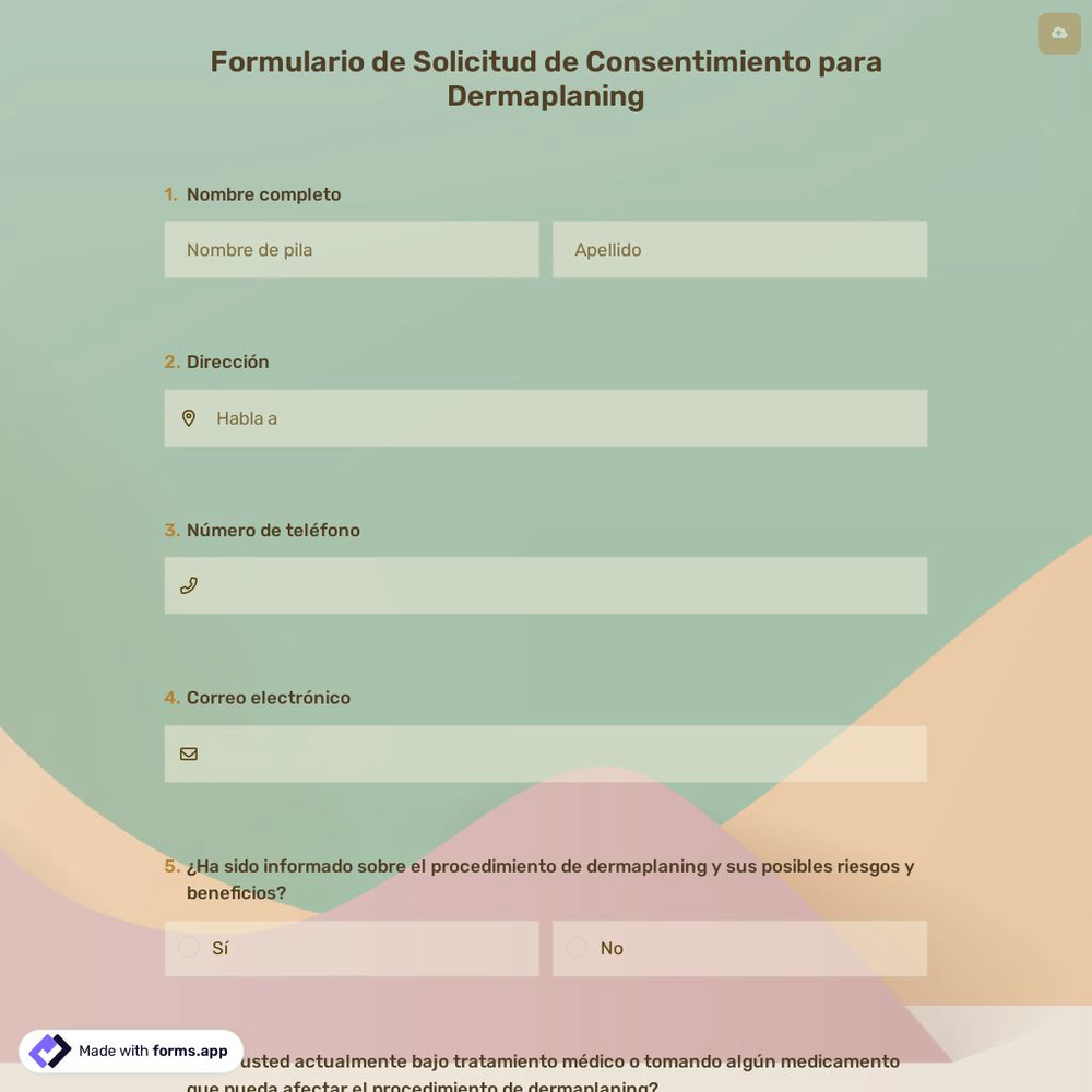 Formulario de Solicitud de Consentimiento para Dermaplaning