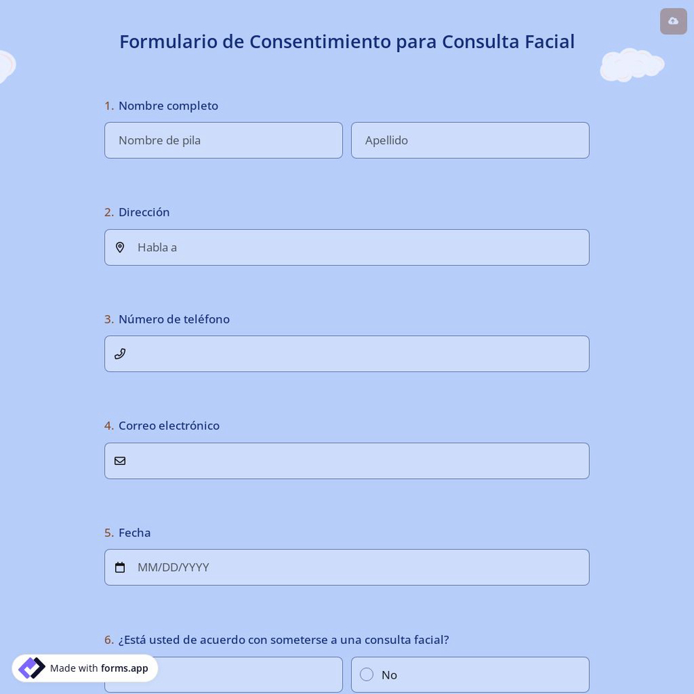 Formulario de Consentimiento para Consulta Facial
