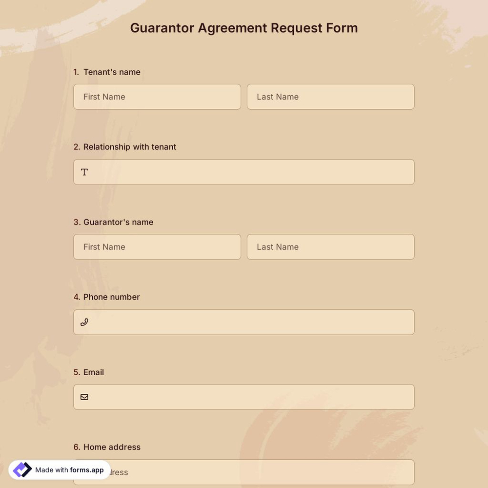 Guarantor Agreement Request Form