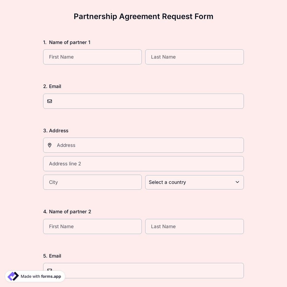 Partnership Agreement Request Form