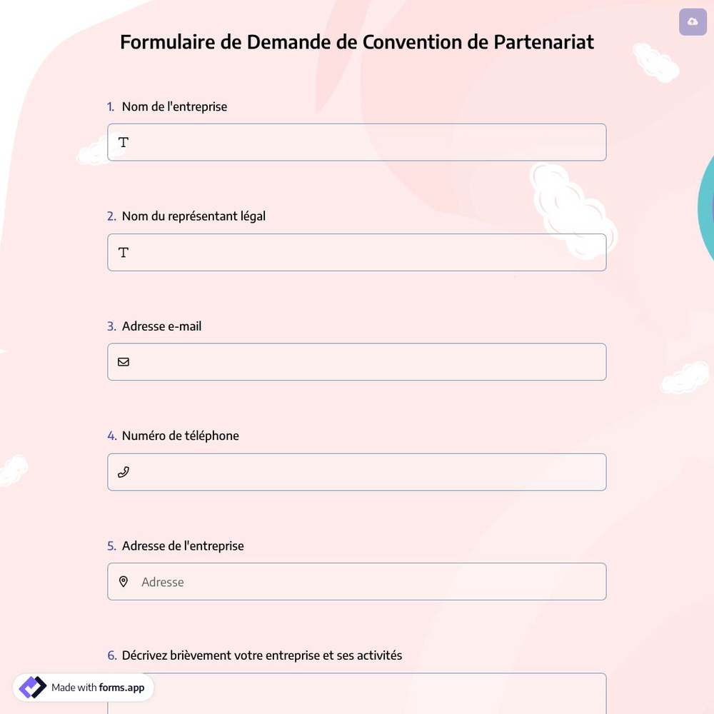 Formulaire de Demande de Convention de Partenariat