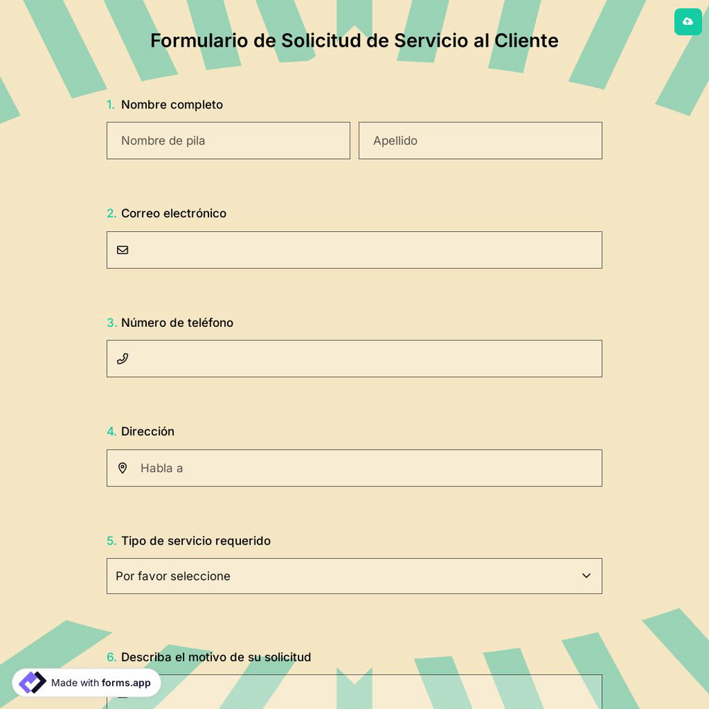 Formulario de Pedido de Asistencia al Cliente