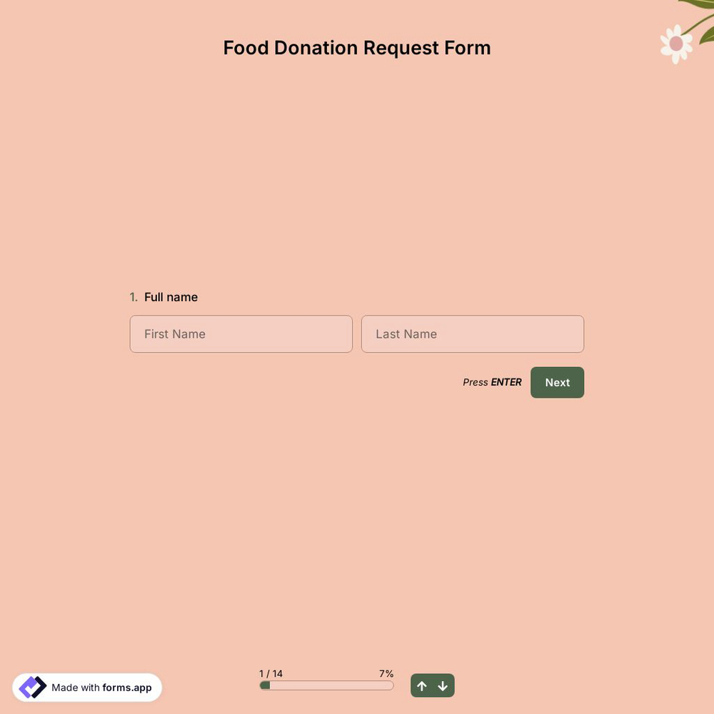 Food Donation Request Form