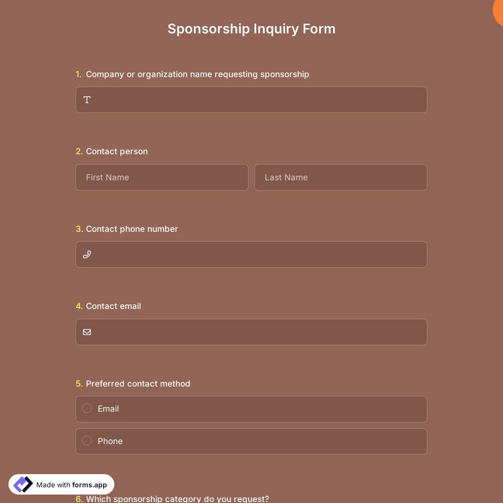 Sponsorship Inquiry Form