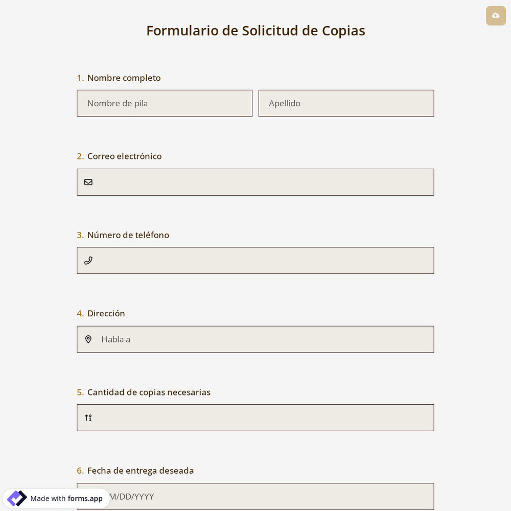 Formulario de Solicitud de Copias