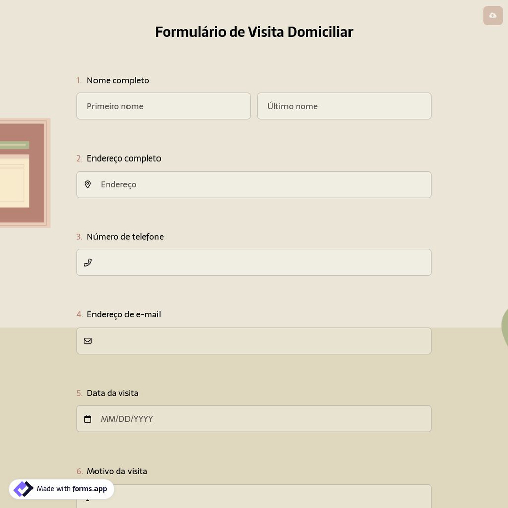 Formulário de Visita Domiciliar