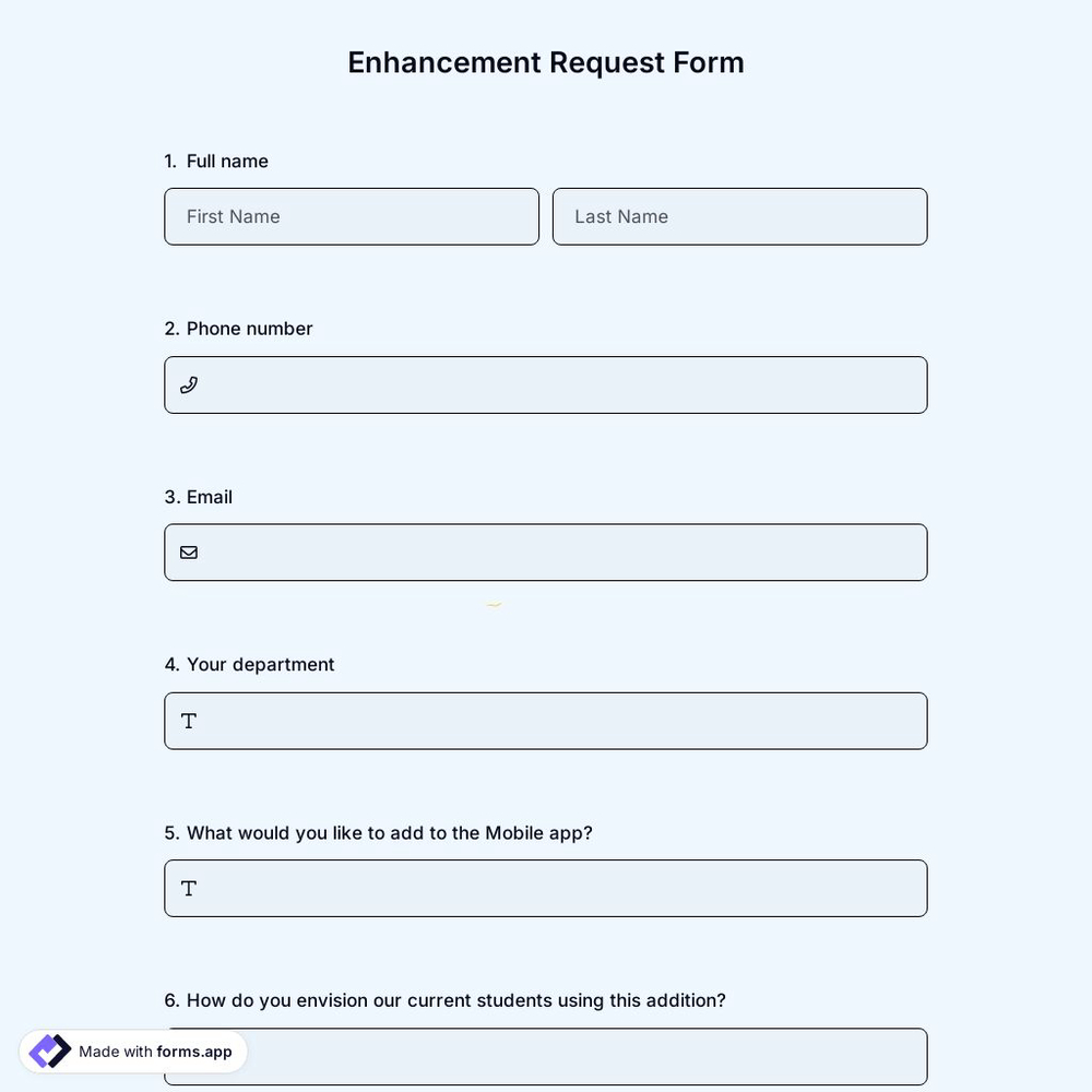 Enhancement Request Form