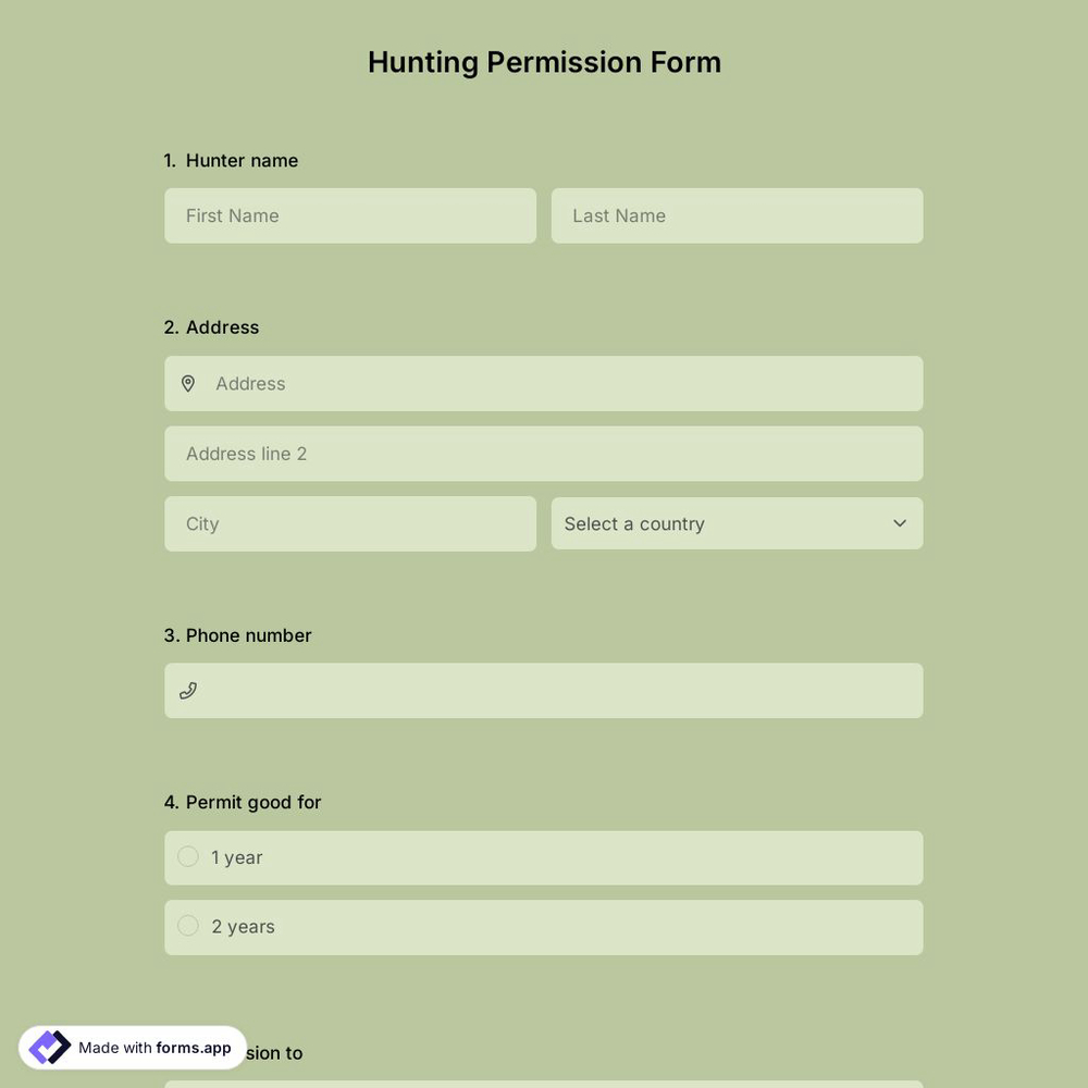 Hunting Permission Form