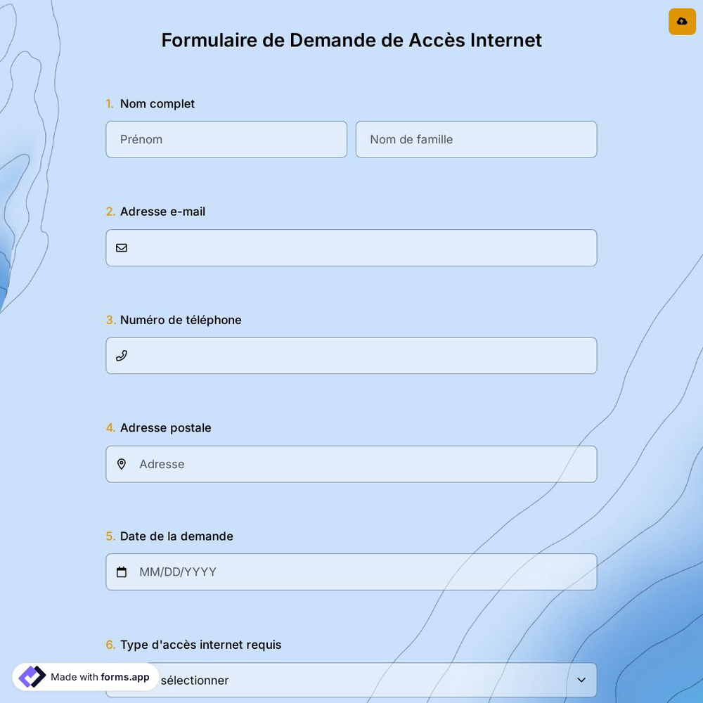 Formulaire de Demande de Accès Internet