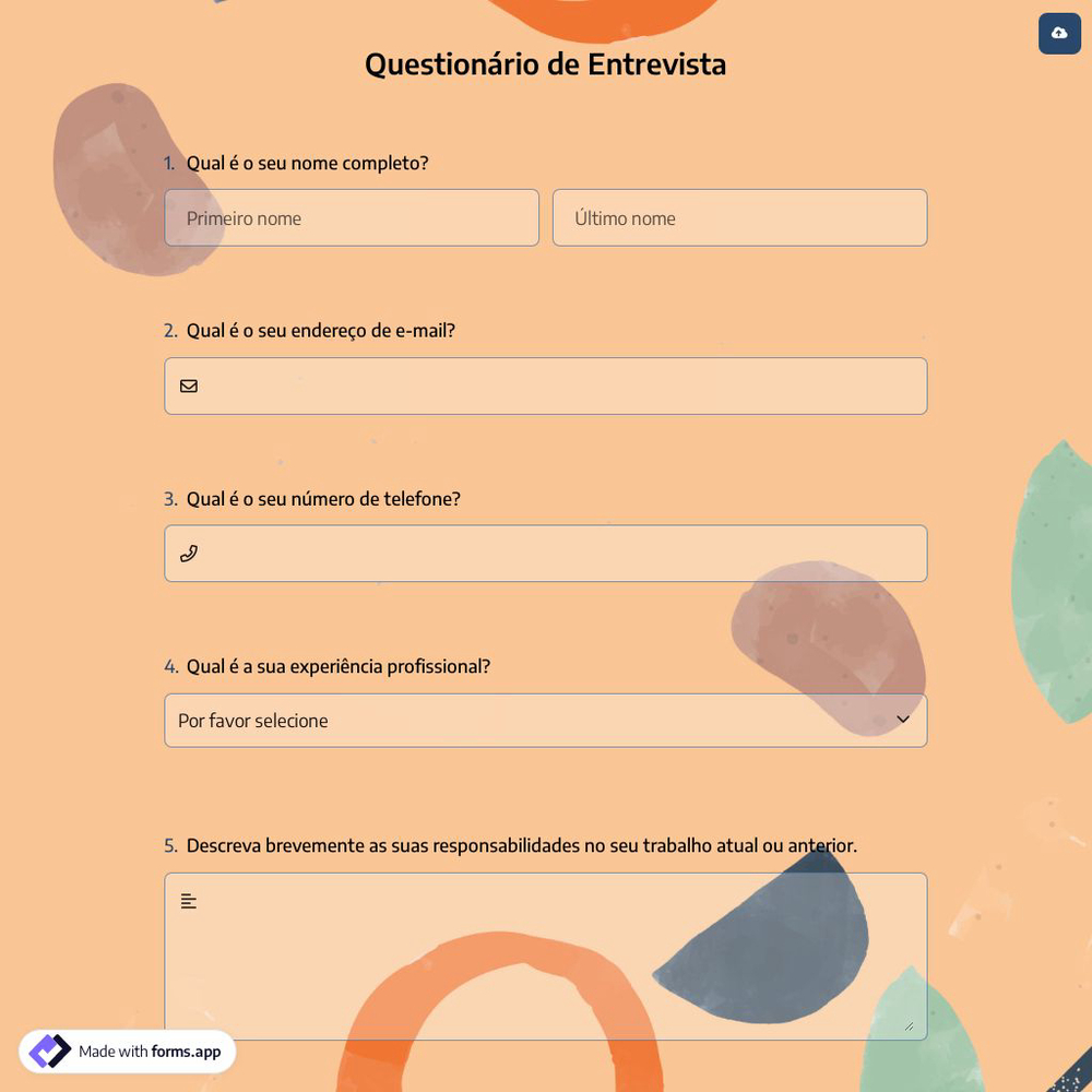 Questionário de Entrevista