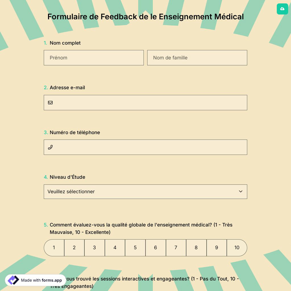 Formulaire de Feedback de le Enseignement Médical