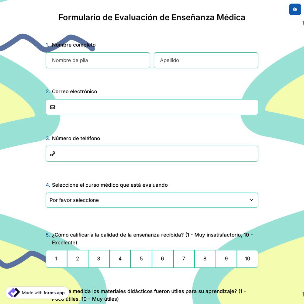 Formulario de Evaluación de Enseñanza Médica