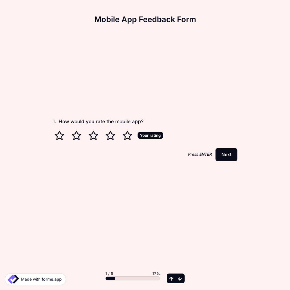 Mobile App Feedback Form