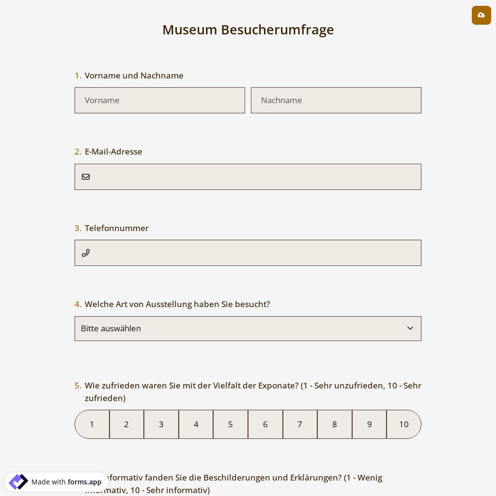 Museum Besucherumfrage