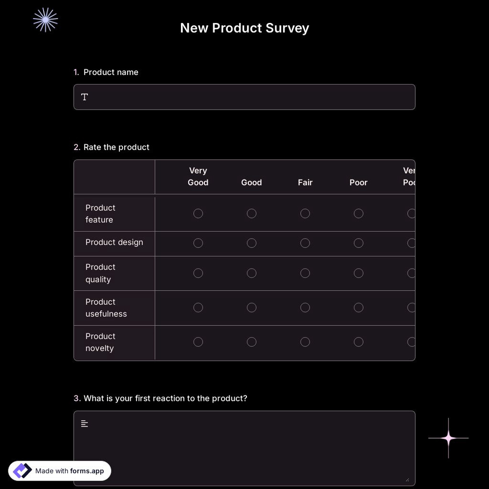 New Product Survey